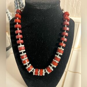 Vintage resin and glass beaded Miriam Haskell 17 inch necklace